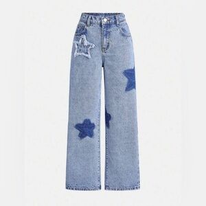 Starry Pattern Light Washed Jeans - Tween, size 10